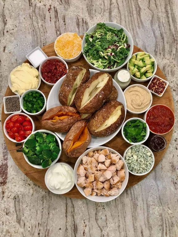Baked Potatoes with Toppings