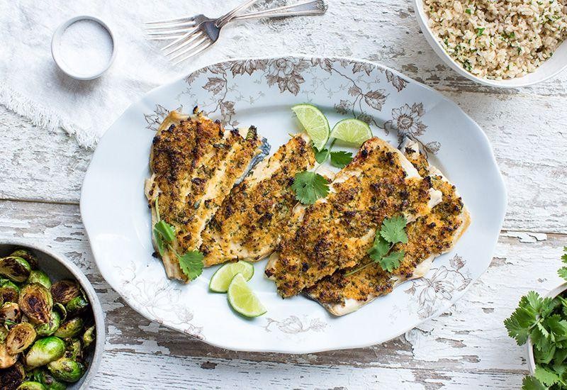 Baked Sea Trout with Almond Crust
