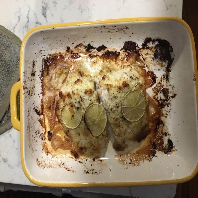 Baked Wahoo with Parmesan Crust
