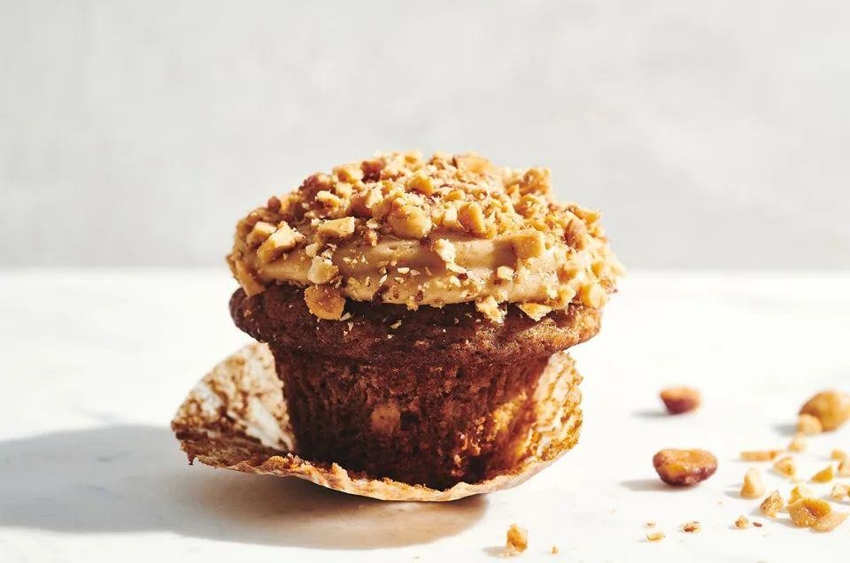 Banana Ciroc Cupcakes with Peanut Butter Frosting