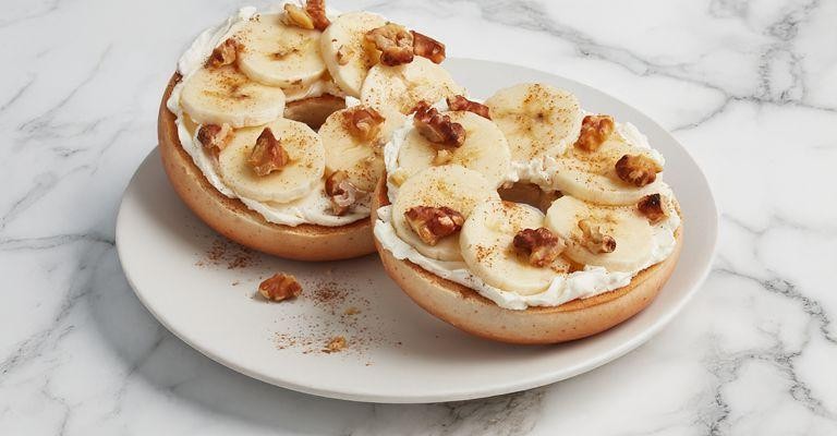 Banana Nut Bagel with Cream Cheese Frosting