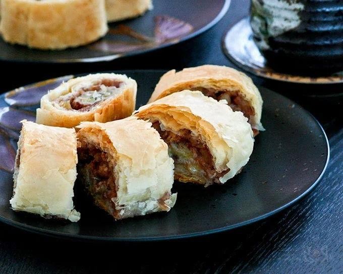 Banana Nut Phyllo Dough Breakfast Strudel