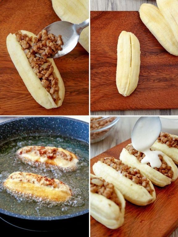 Banana Stuffed with Savory Minced Meat