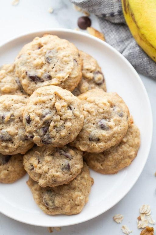 Banana Walnut Chocolate Chip Cookies