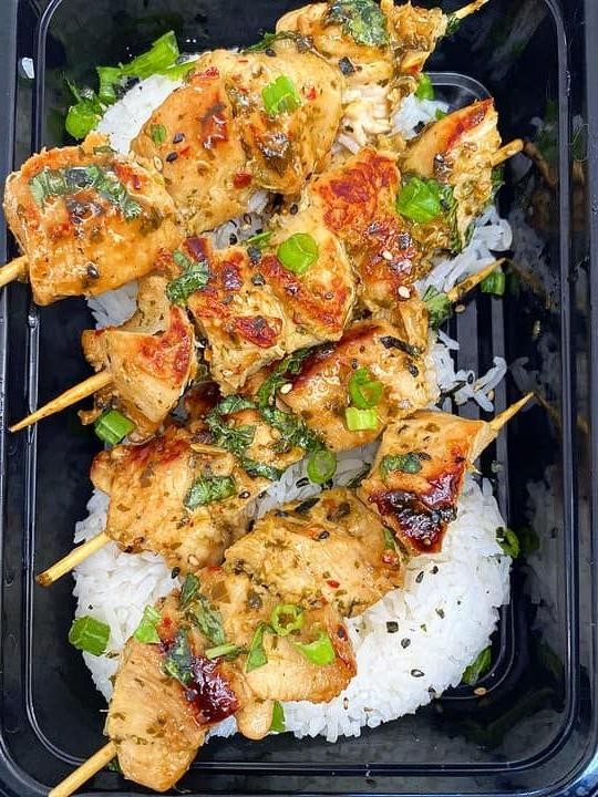 Basil Chicken Skewers