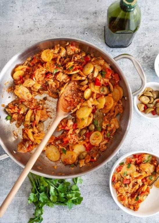 Basque Style Salt Cod with Tomatoes