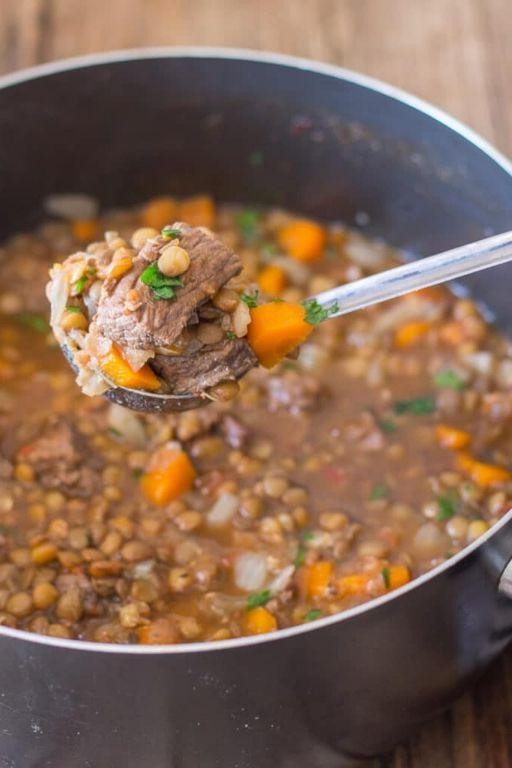 Beef Bone and Lentil Soup