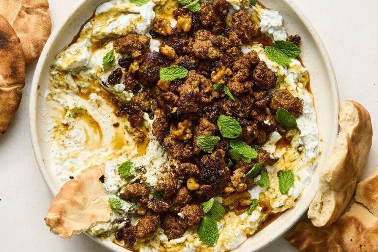 Beef Heart Kebabs with Yogurt Dip