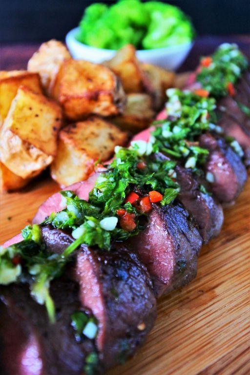 Beef Heart Steak with Red Wine Sauce