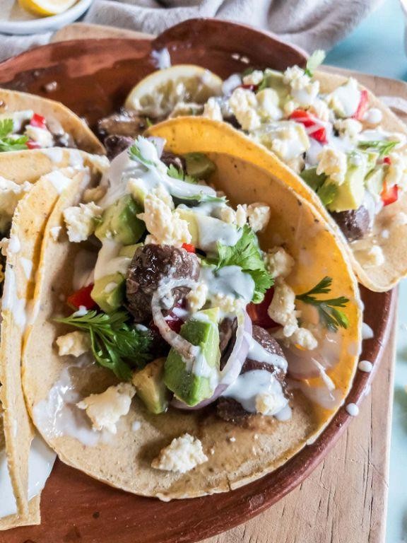 Beef Heart Tacos with Avocado Salsa