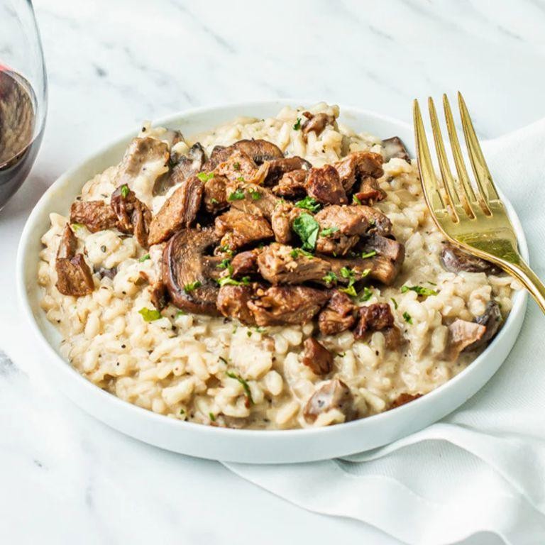 Beef Heart and Mushroom Risotto