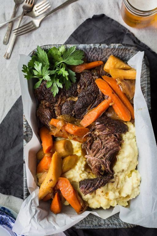 Beer Braised Chuck Roast with Caramelized Onions