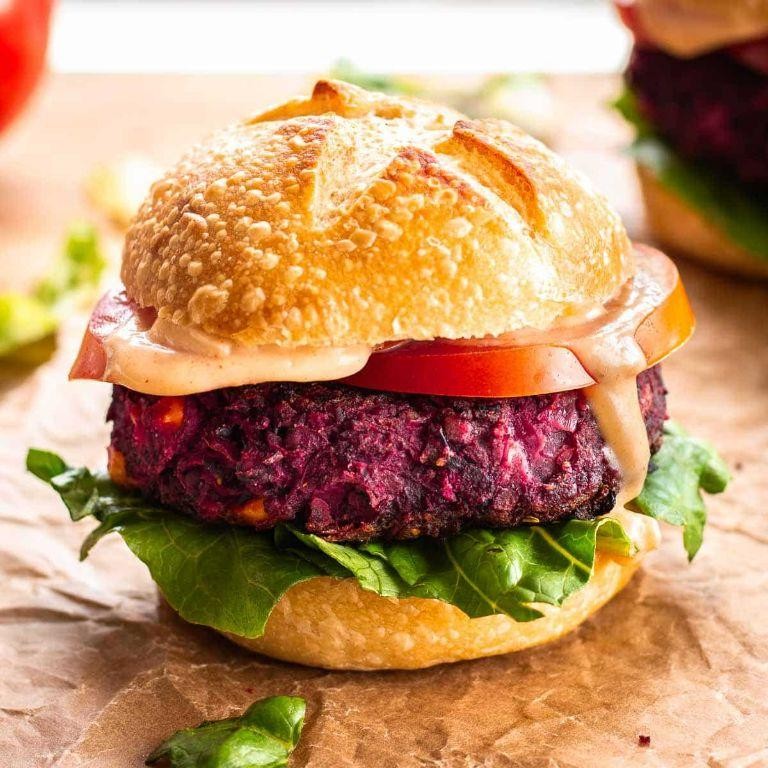 Beet and Bean Veggie Burger