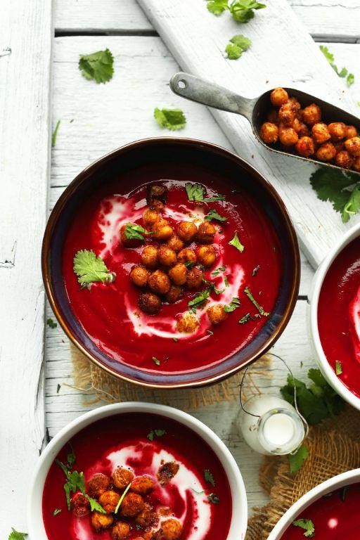 Beet and Chickpea Soup with Lemon