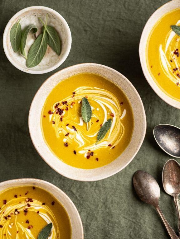 Beet and Pumpkin Soup with Sage