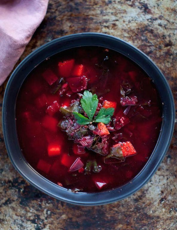 Beet and Sweet Potato Soup with Cinnamon