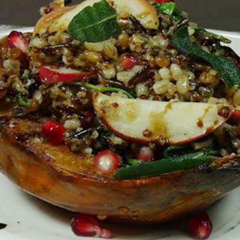 Beyond Sausage Stuffed Acorn Squash