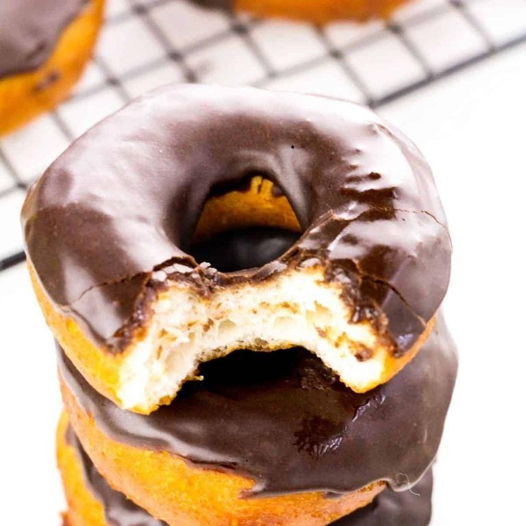 Biscuit Donuts with Chocolate Glaze