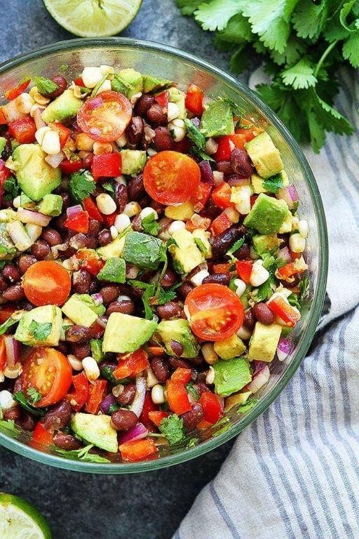 Black Bean Salad with Cilantro and Tomatoes