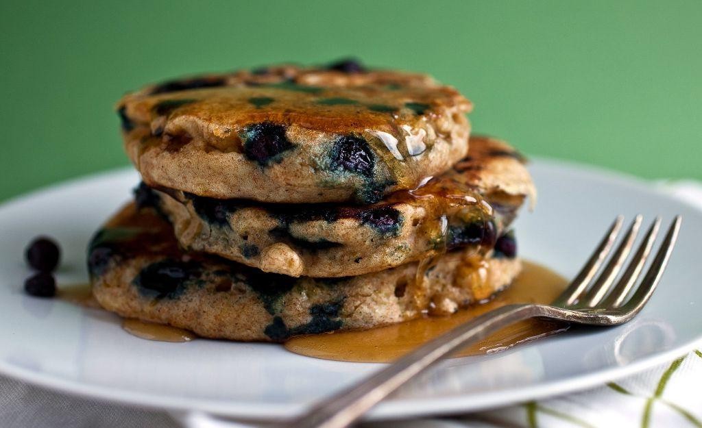 Black Quinoa Pancakes with Maple Syrup