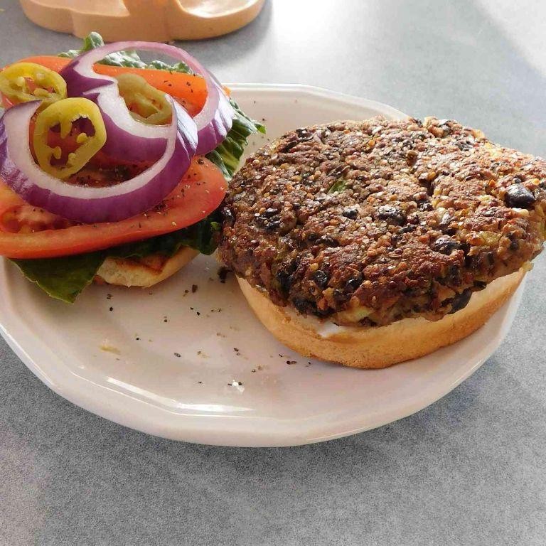 Black Quinoa and Black Bean Burgers