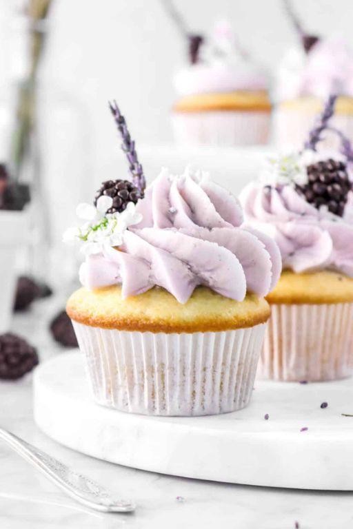 Blackberry Ciroc Cupcakes with Lavender Frosting