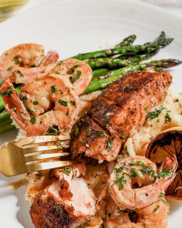 Blackened Salmon and Shrimp Skewers