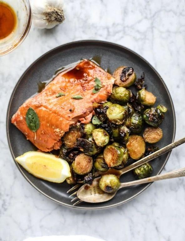 Blackened Salmon with Roasted Brussels Sprouts