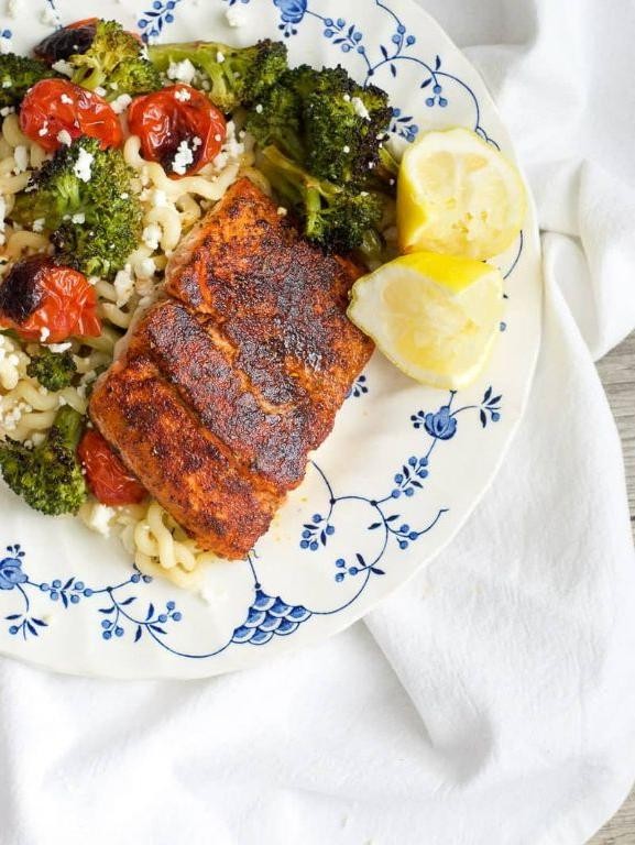 Blackened Salmon with Roasted Vegetables