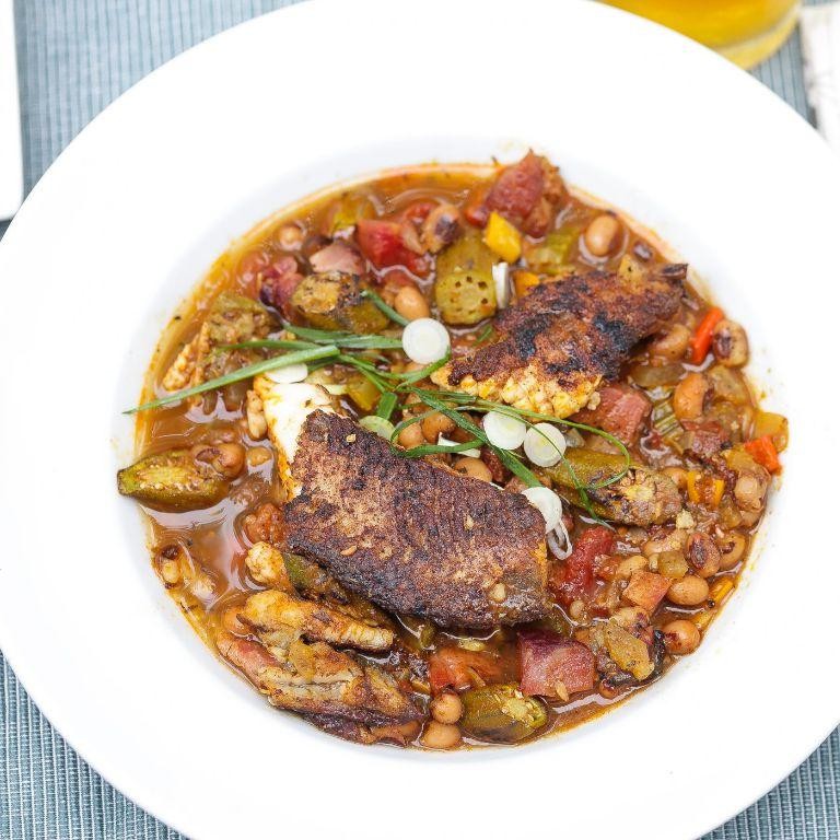 Blackened Swamp Soup with Catfish