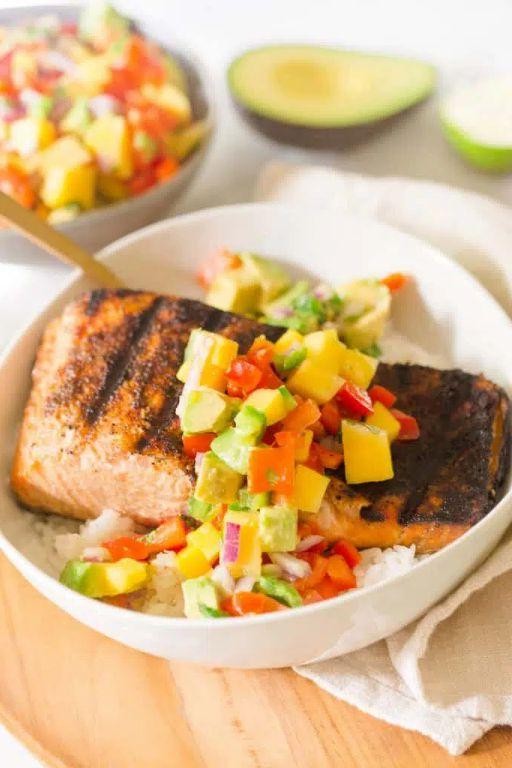 Blackstone Grilled Salmon with Avocado Salsa