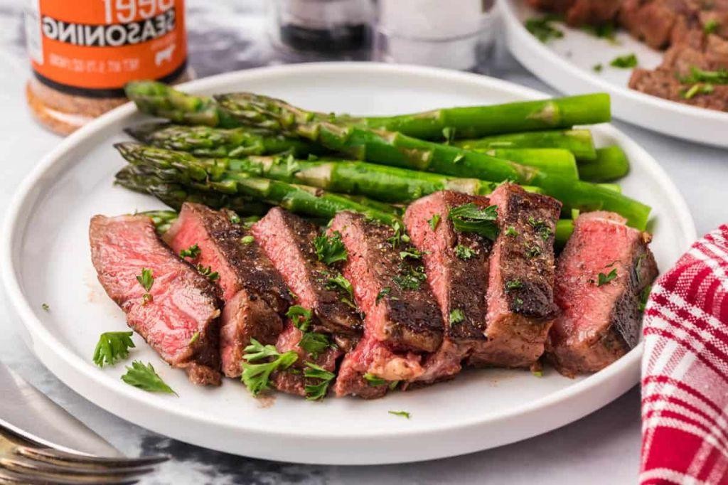 Blackstone Grilled Steak and Asparagus