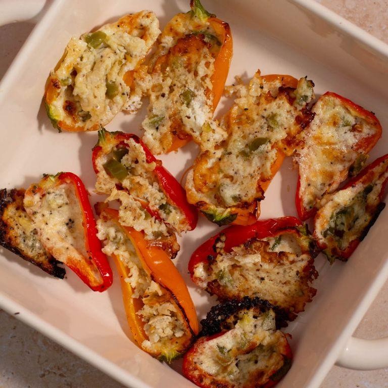 Blended Cottage Cheese and Jalapeno Stuffed Peppers