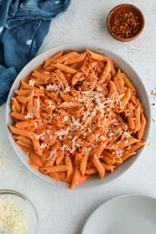 Blended Cottage Cheese and Tomato Basil Pasta Sauce