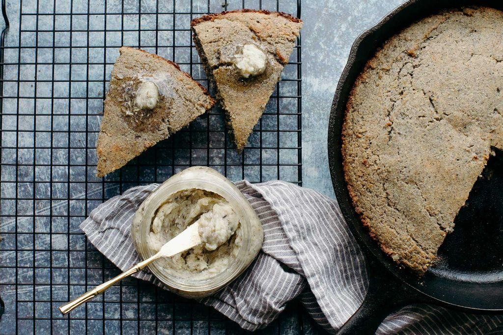 Blue Cornmeal Bread with Honey Butter