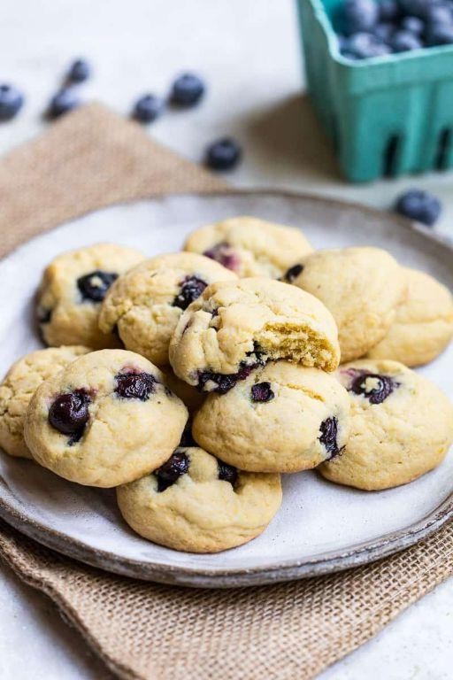 Blue Cornmeal Cookies with White Chocolate Chips