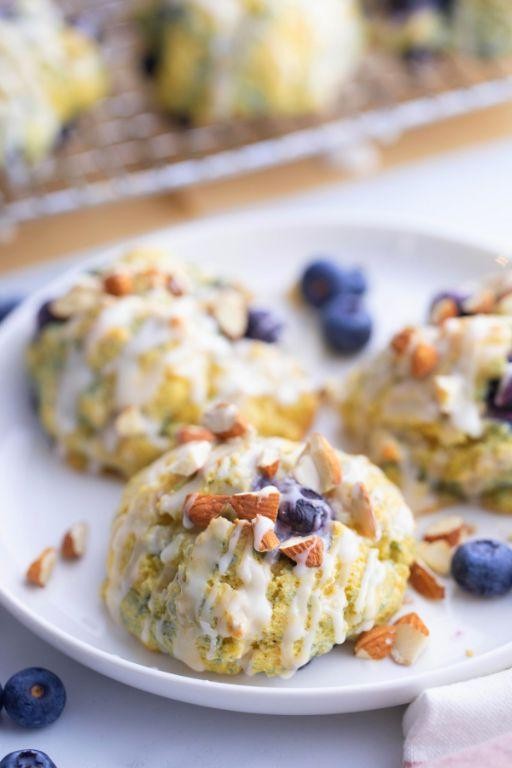Blue Cornmeal Scones with Dried Cranberries
