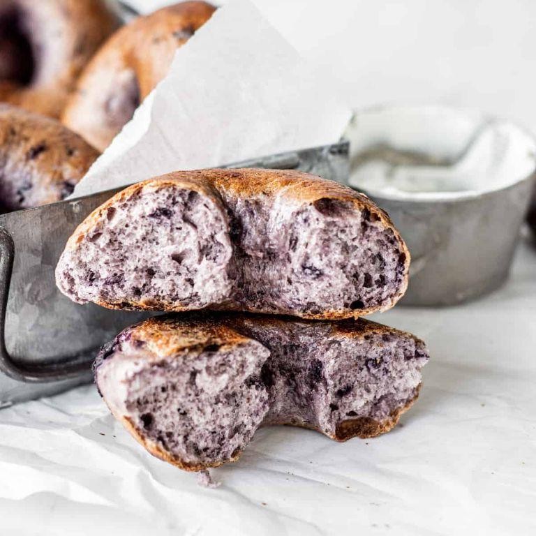 Blueberry Bagel with Honey Butter