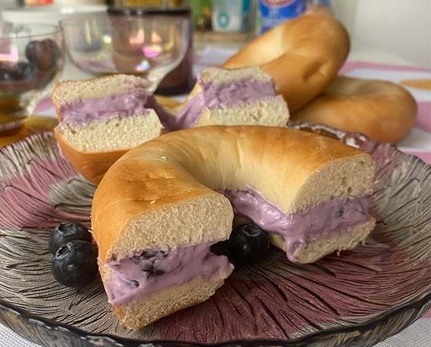 Blueberry Cream Cheese Bagels