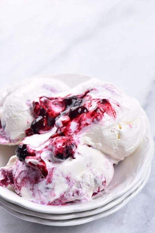 Blueberry Cream Cheese Ice Cream