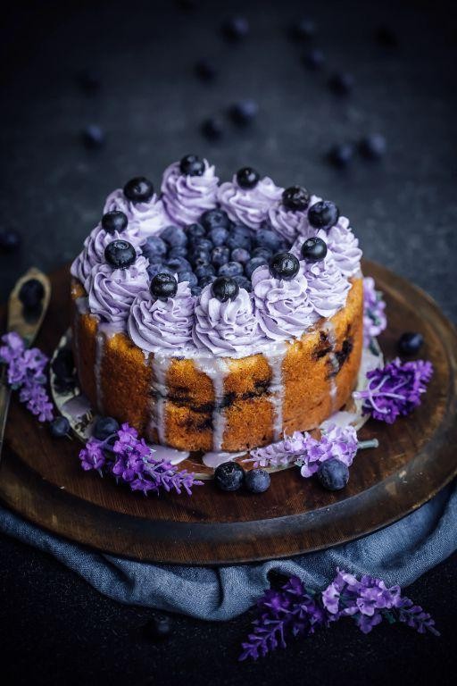 Blueberry Lavender Wedding Cake