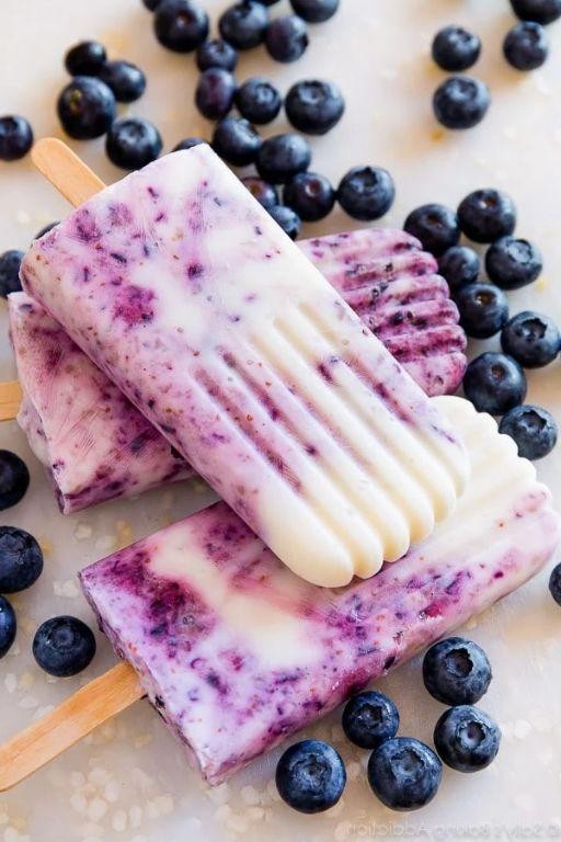 Blueberry and Greek Yogurt Popsicles
