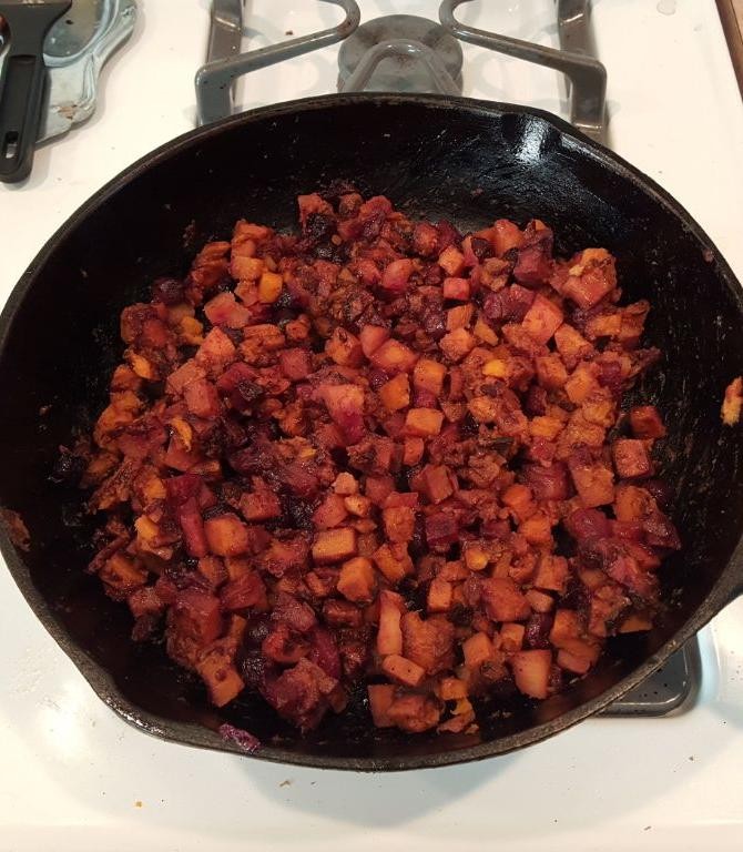 Blueberry and Sweet Potato Hash