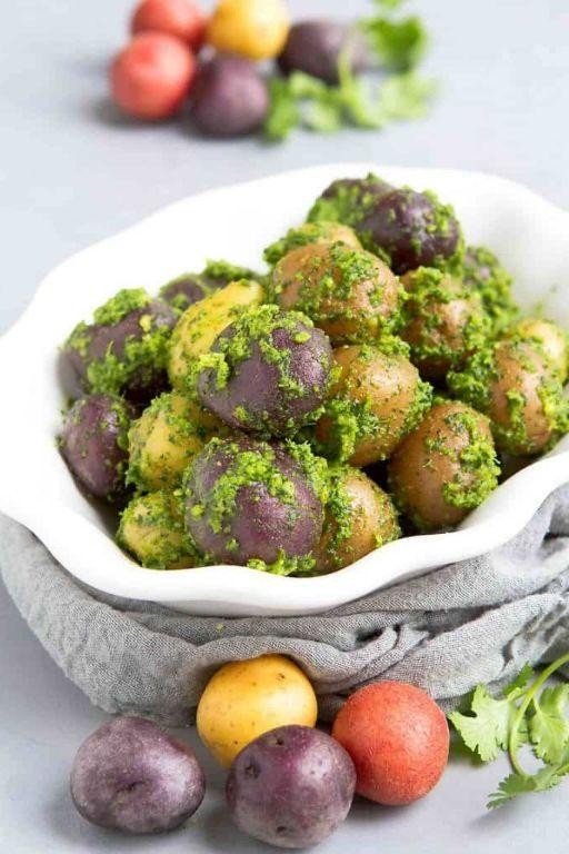 Boiled Potatoes with Cilantro and Lime
