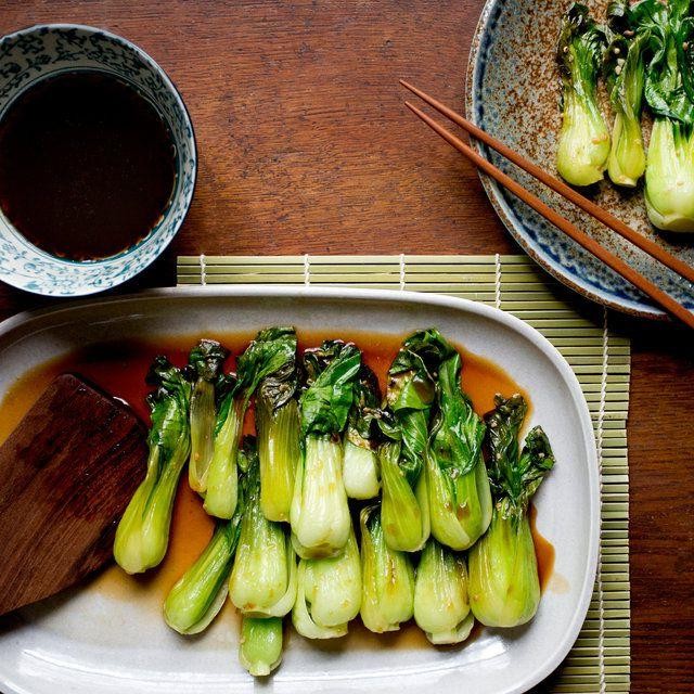 Bok Choy Noodles with Oyster Sauce