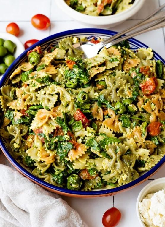 Bow Tie Pasta with Spinach and Feta