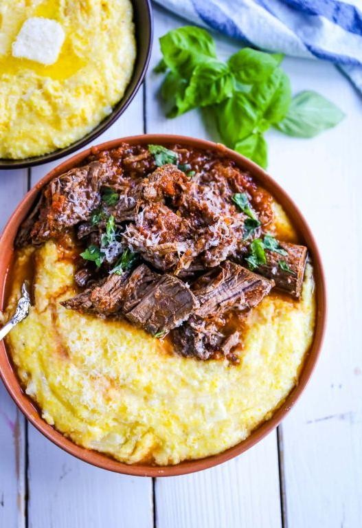 Braised Beef with Creamy Polenta