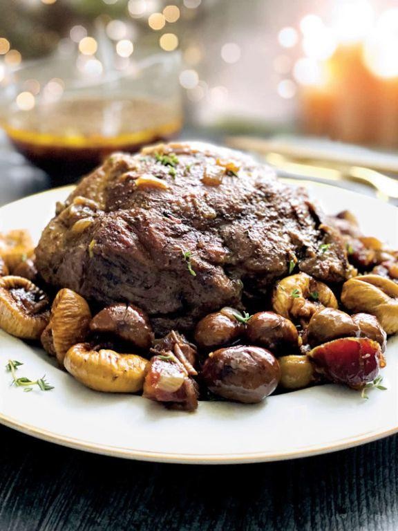 Braised Chuck Roast with Dried Fruits and Nuts