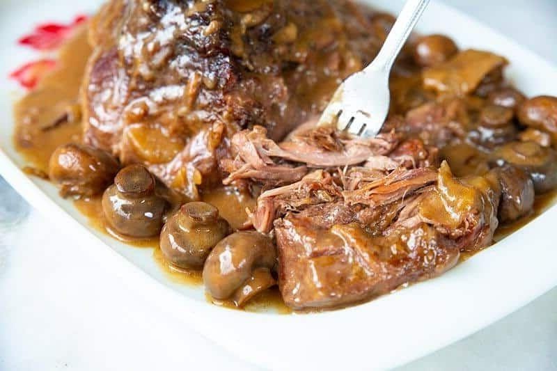 Braised Chuck Roast with a Creamy Mushroom Sauce