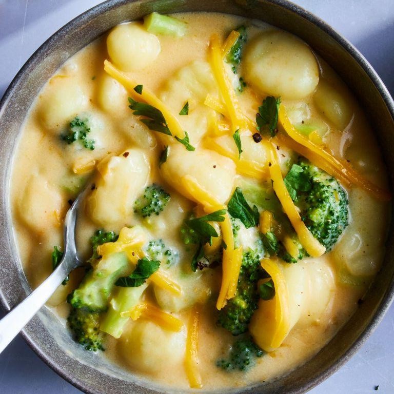 Broccoli Cheddar Gnocchi Soup